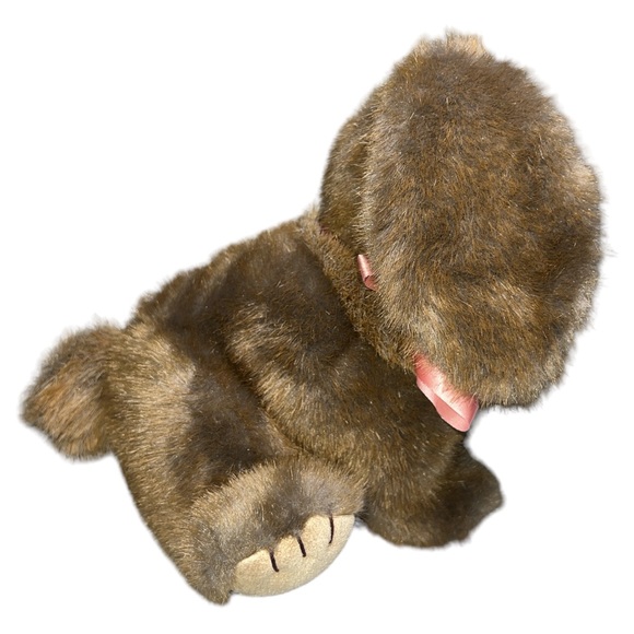 Gund 1985 Bunny Rabbit Plush Realistic Brown Sitting Pink Bow 10" Suede Paws - Picture 5 of 8